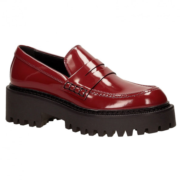 VIC MATIE (ITA) Leather platform loafers - Burgundy! 37.5