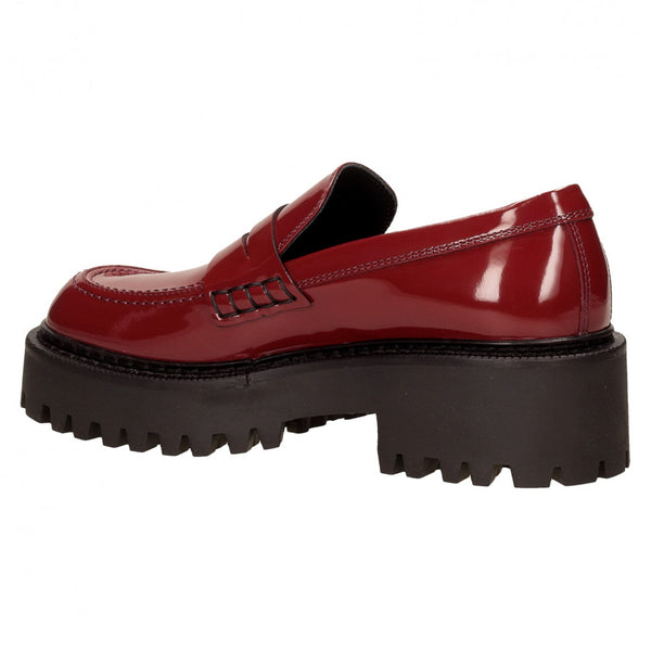 VIC MATIE (ITA) Leather platform loafers - Burgundy! 37.5
