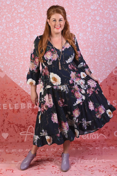 ANNAH S (LN) Magic dress - Ink floral ! 12