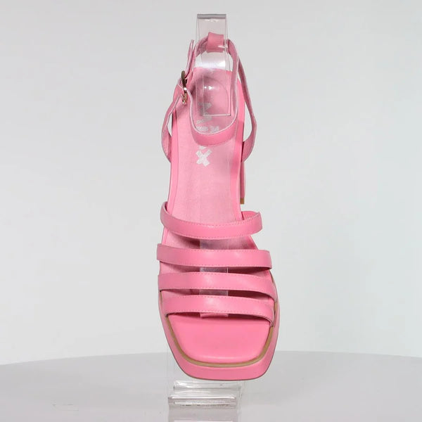 MINX (LN) "Monet" pink leather platform heel! 40