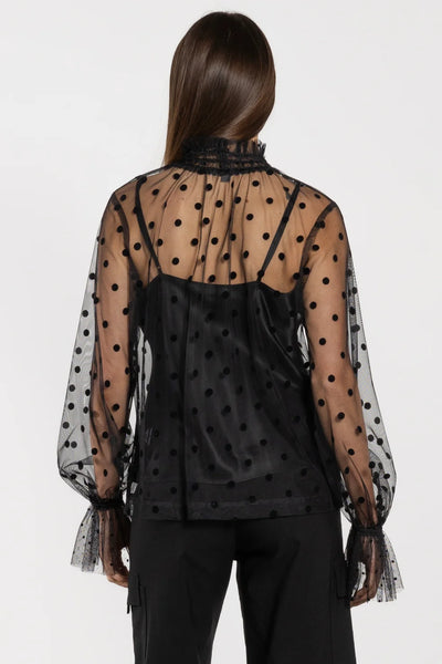 ATLIER By Repertoire (LN) "Opera" high neck mesh blouse! 8-10