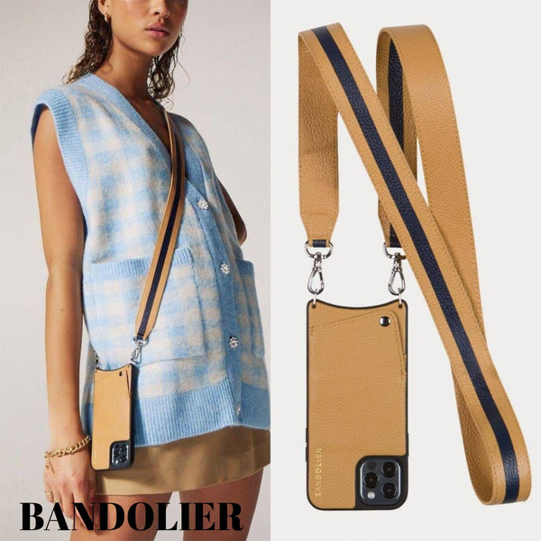 BANDOLIER (LN) iPhone 11 leather case with strap!