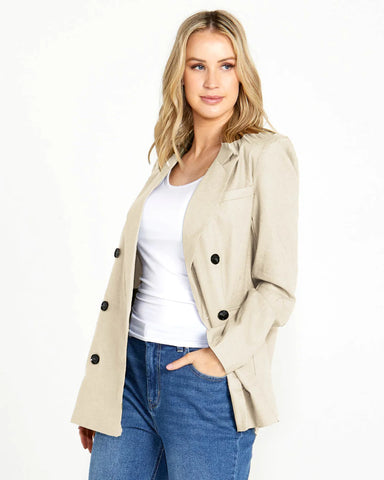 SASS - Linen blend Pippa blazer - Oat! 18