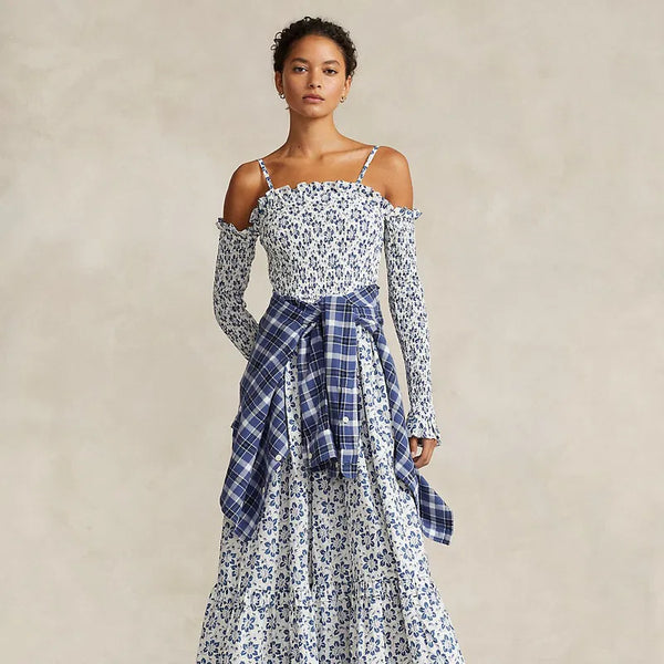 POLO By Ralph Lauren (LN) Floral smocked cotton dress! 6-8