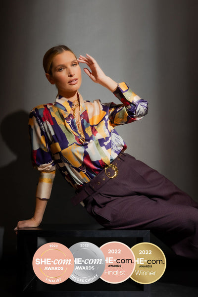 MOTTO - Floral abstract silky blogger shirt! 12