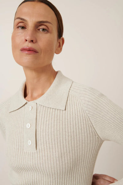 KOWTOW (LN) Rib knit Ridge polo top! 12