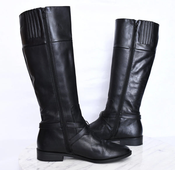 ALFANI "Egila" extended calf leather boots! 8M
