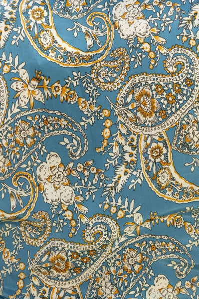 CIENNA - Silk blend wide leg pants - Teal paisley! 14-16