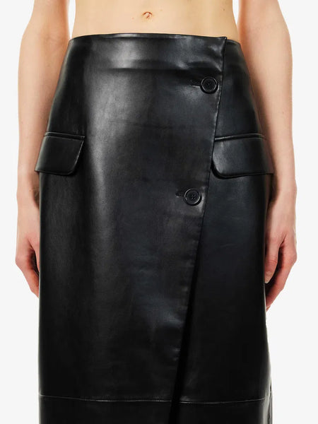 THE FRANKIE SHOP (LN) Crossover faux leather maxi skirt! 8