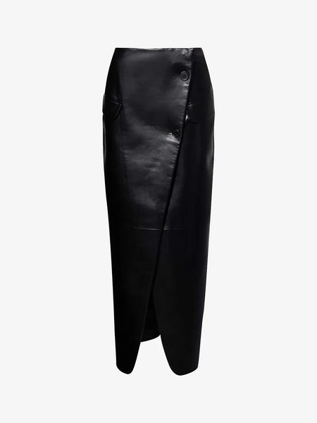THE FRANKIE SHOP (LN) Crossover faux leather maxi skirt! 8