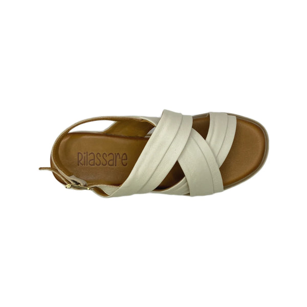RILASSARE (LN) Treble leather sandals - Cream! 40