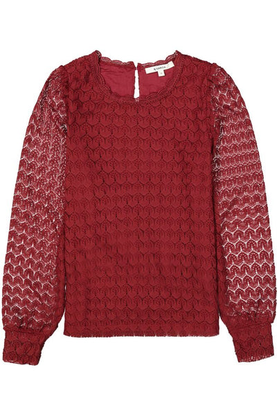 GARCIA (BN) "Matilda" lace blouse - Cabernet! 16