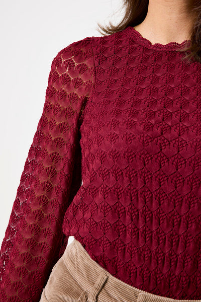 GARCIA (BN) "Matilda" lace blouse - Cabernet! 16