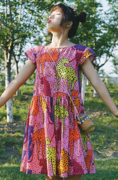 GORMAN "Cheetah beach" organic cotton dress! 10