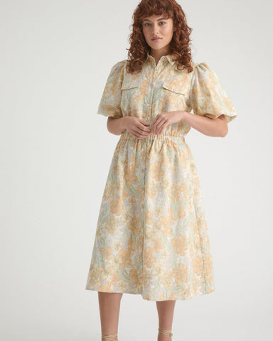 WITCHERY - Vintage floral puff sleeve shirt dress! 8-10