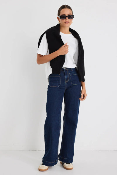 AMONG THE BRAVE (LN) "Zoe" Wide leg high rise pocket jean! 14