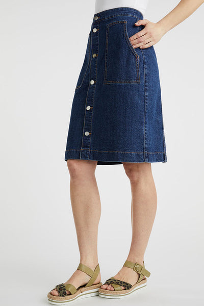 CAPTURE - Button front denim skirt - White! 14