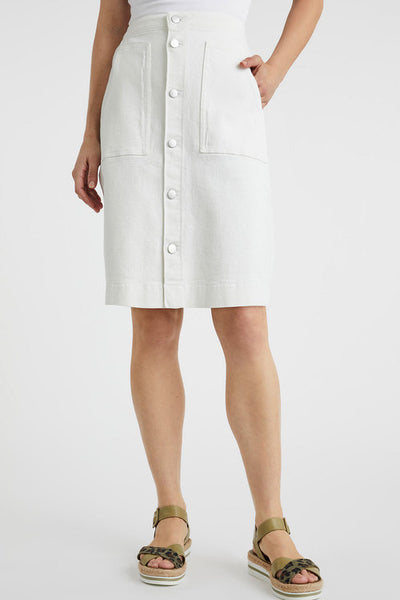 CAPTURE - Button front denim skirt - White! 14