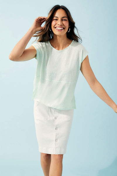 CAPTURE - Button front denim skirt - White! 14