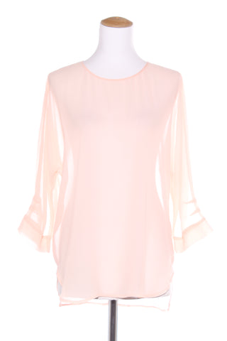 SOEUR - Peach chiffon pintuck detail L/S top! 10