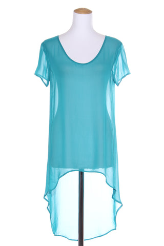 SOEUR (NZ) Teal chiffon hi low tunic! 10