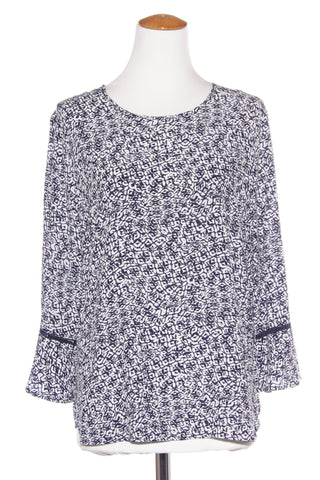 RANDOM - Navy print flare sleeve top! 14