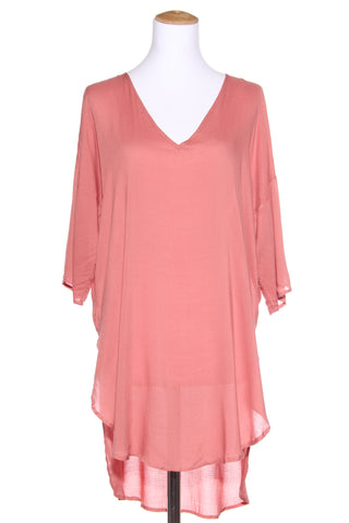 STAPLE + CLOTH (NZ) - Rose pink drop hem tunic! 12