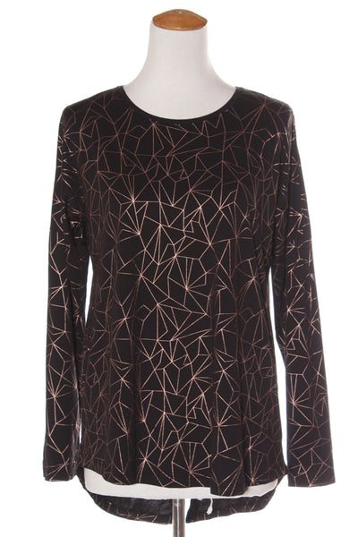 ELM - Bronze foil geo print top! 12
