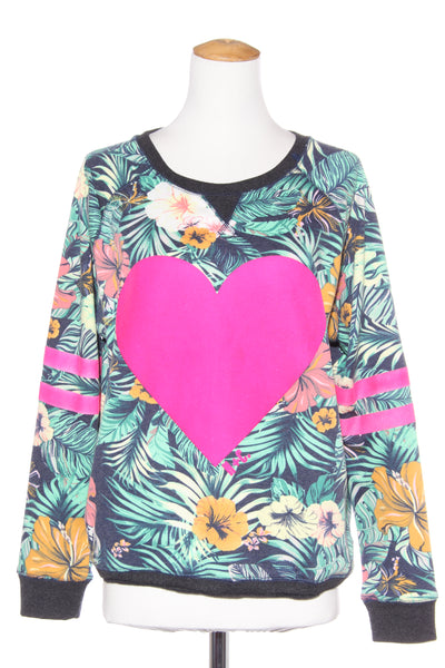 HAMMILL + CO "Aloha" heart + tropical jumper! 10-12