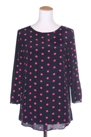 FOREVER NEW - Navy + pink spot print top! 10