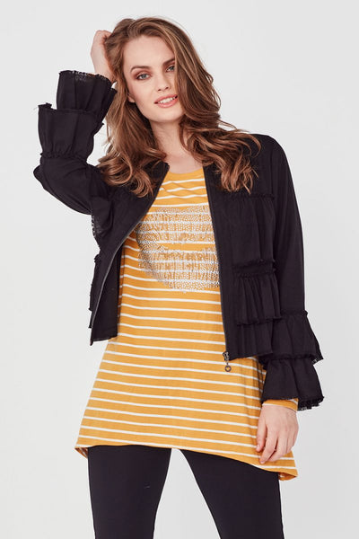 LEMON TREE - Viola linen ruffle jacket! 16