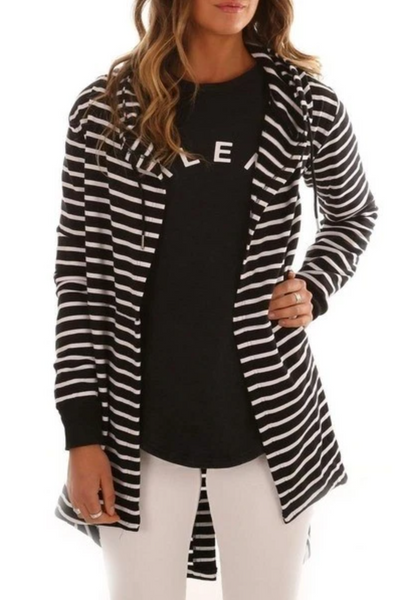 SILENT THEORY (BN) Ashleigh stripe hooded cardi! 18