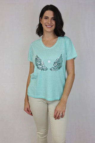 RUBY YAYA (LN) Aqua sequin saint tee! 14